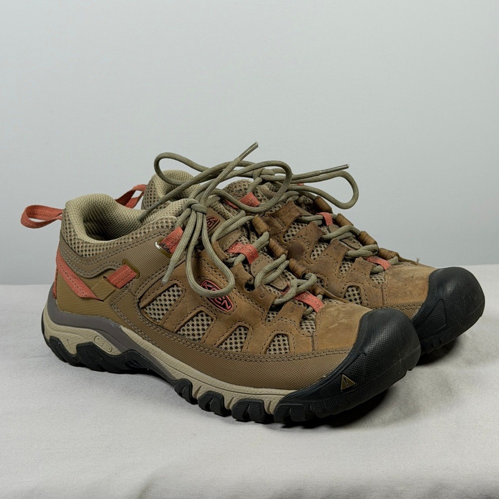 Keen Voyageur Brown Coral Leather Mesh Hiking Shoes 1018582 Womens Size 7